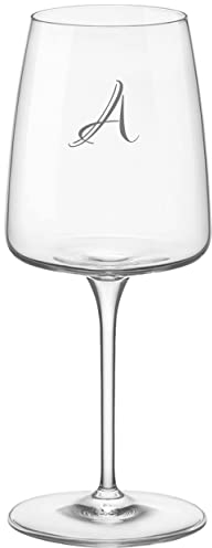 Weißweinglas mit Initial Gravur 1 Stück | 380ml Nexo Weinglas | Spülmaschinenfest | Weißweinkelch & Individueller Buchstabe Name Initial