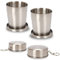 2 Piezas Taza Plegable de Acero Inoxidable Taza de Viaje Plegable Exterior 250ml Ligero Taza de Telescópica de Metal Copa plegable retráctil con cadena de claves Copa Telescópico para Agua Café Vino