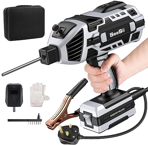 Handheld Welding Machine 220V with Auto Darkening Goggles: Portable IGBT Inverter ARC Welder Gun Stick Welder - 5 Variable Current Adjustment for 3/32-1/8 Rods and DIY,Professional Use,Repair (2)