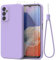 THIYUFUNS Funda con Samsung Galaxy A14 4G / 5G con 2 Protector Pantalla Cristal Templado,Carcasa de TPU Silicona Bumper Líquida Ultradelgado Cover - Morado