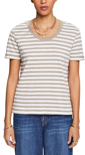 ESPRIT Damen 994EE1K308 T-Shirt, 262/LIGHT Taupe 3, XS