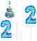 Geburtstag Nummer Kerzen, Glitzer Zahlenkerze Blau Geburtstagskerzen Zahlen, Geburtstagskuchen Kerzen mit Pailletten und Muschel für torte Geburtstag Jubiläum Meerjungfrauen-Mottoparty (Nummer 2)