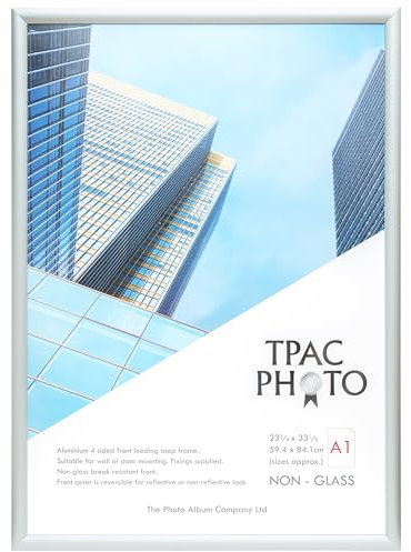 ThePhotoAlbumCo TPAC-SNAPA1S-1PK Schnapprahmen, A1 (59 x 84 cm), Acryl (kein Glas), Silber, 1 Stück