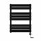 NRG Prefilled Flat Panel Electric Heated Towel Rail Radiator Black Thermostatic Bathroom Warmer with Touch Screen Display 800x600mm - 400W