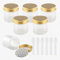 PQPAUTY 6 Pièces Vides Petit 50 ml Transparent Cosmétique Pot en Plastique avec Couvercle Or 50 g Pots de Cosmétique Crème de Bouteille Contenant avec 6x Spatules