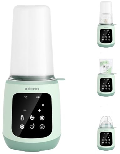 KikkaBoo Scalda biberon 4 in 1, Scalda latte e cibo, Sterilizzatore per biberon, Scalda biberon veloce e portatile, Menta