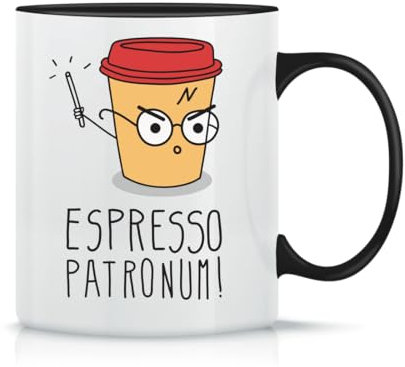 Espresso Patronum! Coffee Tazza da Tè da Caffè in Ceramica Classica Magica Bianca Nera Rosa 330ml
