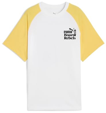 Puma Jungen Mid90s Graphic Tee Ii B T-Shirts, Puma White-Sunny Yellow, 140 EU