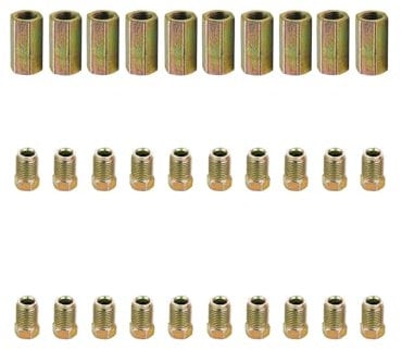20PCS Verschraubung & 10PCS Verbinder M10 X1 für 4.75mm (3/16) SAE/DIN Flaring Bremsleitungsverbinder Kit für Bremsleitung Fittings bremsleitung Verbinder bördelgerät