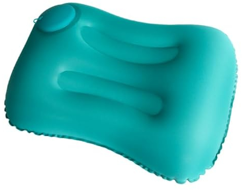 Ultraleicht Camping Kopfkissen Leichtes Reisekissen Aufblasbares Kopfkissen Luftkissen Nackenkissen Aufblasbare Camping Kissen-Camping Pillow für Camping, Reise, Outdoor, Büro Türkisblau&Grau -2er Set
