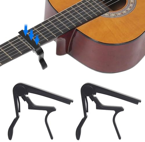 Cejilla Guitarra Española,Clásica Guitar Capo,Guitar Capo Ligero,Cejilla para Guitarras Acusticas,Cejilla Guitarra Capo,Cejilla Guitarra Acustica,Cejilla para guitarra,Capo de Guitarra,Negro,2 piezas