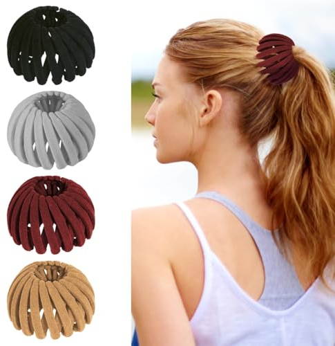 Haar Accessoires für Frauen,Vogelnest-Haarspangen,Pferdeschwanz Halter,Erweiterbarer Haarknoten Maker Haarknoten Clip für Dünnes, Feines, Dickes, Lockiges Haar (A)