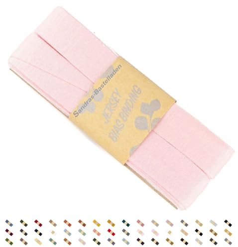 Sandras-Bastelladen Jersey Schrägband/Einfassband elastisch & gefalzt 3m x 20mm - 100% Viskose Pink Lemonade