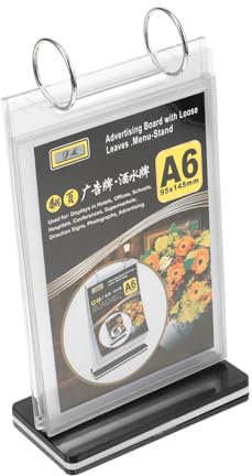 GETAJGHSD Stehender Menühalter A6 Pvc Tisch Displayständer Mit Stabilem Fuß Transparente Menü Präsentation Für Restaurants Bars Cafés Und Catering