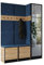 KIER FURNITURE Flurgarderobe Modern - Garderobenschrank mit Sitzbank, Haken und Schuhschrank - Flur Möbel Geräumig und Stilvoll - BxHxT 159,6x205x39cm - Craft Eiche + Blau