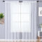 Alaoo Voile Vorhänge, 2er Set Sheer Fensterschal Lichtdurchlässig, Voile Polyester, Transparent Wohnzimmer Luftig Dekoschal für Wohnzimmer Schlafzimmer 142 X 180 cm (B x H), Stangendurchzug, Weiß