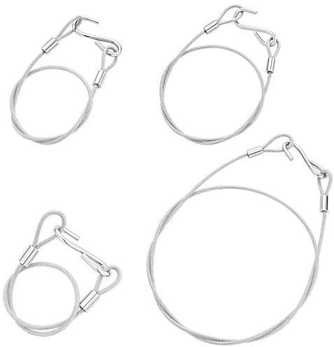 Kingdder 4 Pcs 12 18 24 36 Hanging Cables with S Hook Hanging Cable Tree Limb Protector PVC Coated Flexible Tree Branch Hanger Protector for Bird Feeders and Baths, Planters and Decorations