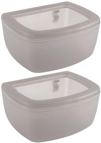Durlo 2 Pieces Crate Dog Bowls for Wire Cages or Crates Non Spilling Multipurpose Water Feeder Dish Drink Water Bowl for Small Dogs, Gray