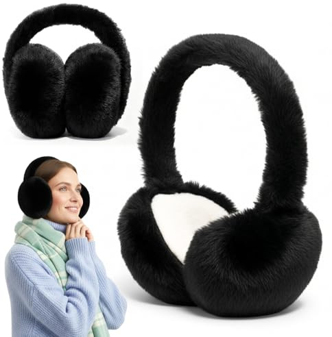 UICCVOKK Warmes Ohrenwärmer Damen, Faltbare Ohrenschützer, Faltbare Flauschige Plüsch Ohrenschützer, Winter Outdoor Bequem Ohrwärmer für Damen Herren Teenager Stylische Ohrbedeckungen