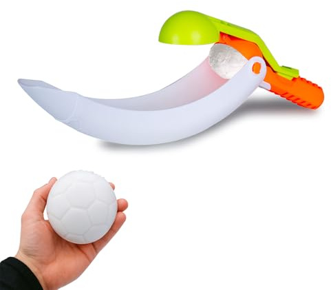 JAMARA 461162 Snow Play Schneeball-Schleuder 2in1 - Schnee-Spielzeug, Outdoor Katapult, Geschenkidee für Jungen und Mädchen, Schlagzäher Kunststoff, Schneebälle mit ca. 7 cm Durchmesser
