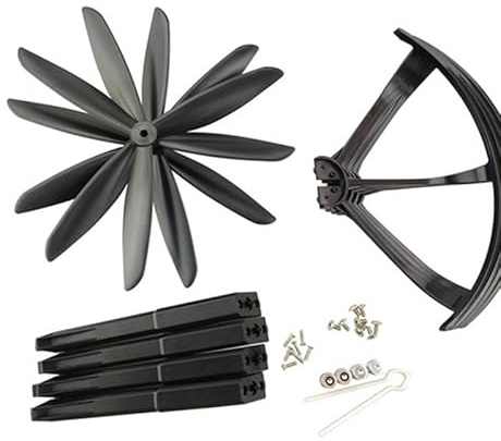YSSDYGM Drohnen-Propeller-Set, passend für MJX B3 Bugs Dreiblattpropeller für Drohnen, inklusive Landegestell und Propellerrahmen(Black)
