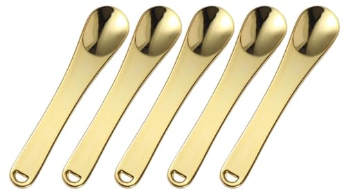 Hemobllo 5pcs Mini Cosmetic Skin Spatulas Zinc Alloy Portable Beauty Scoops for Even Application Suitable for Peel Serum Use in DIY Cosmetic Products and Travel