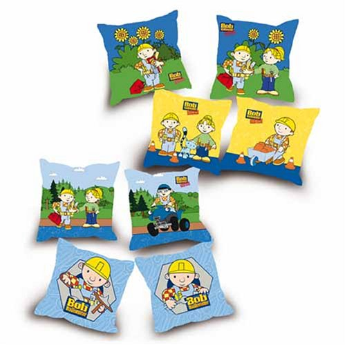 Herding 5262 30 003 Kuschelkissen Bob der Baumeister, (Kids Best), Größe: 40/40 cm, Obermaterial: 100 % Baumwolle, Füllung: 100 % Polyester