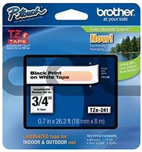 Brother TZE-241CIV Labels - Black / White