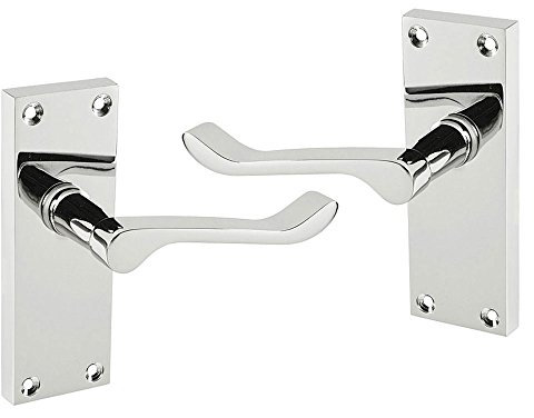 5 x Sets Victorian Scroll Door Handles Lever Latch Polished Chrome Premium Quality - Handlestore®