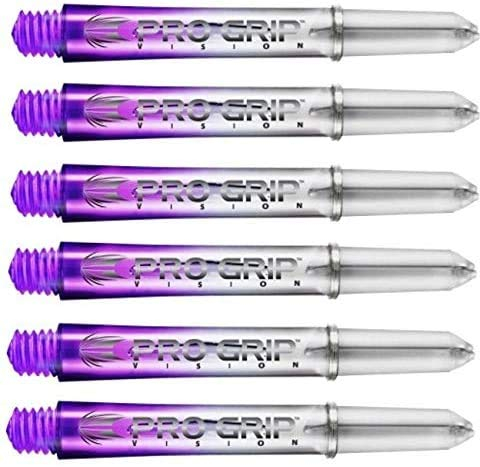 Target Pro-Grip Dart Schaft Short Länge ca. 34mm (Klar/Lila) 6er Set