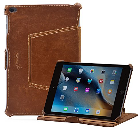 Manna Schutzhülle für iPad Mini 1/2/3/4/5 | Kunstleder, braun | Autosleep-Funktion | EasyStand | Cleverstrap