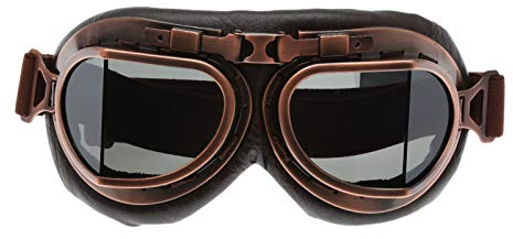 MUXSAM 1Stück Schutzbrillen Sonnenbrille Vintage Motorradbrille Fliegerbrille für Fahrrad Skibrillen Vintage Motorräder Brille für ATV Bike,Hellbraun