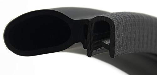 SMI-Dichtungsprofil DS41 für 2-4mm PVC mit Stahleinlage/EPDM Vollgummi selbstklemmend ohne Kleber - Kantenschutz mit Dichtung seitlich, Kantenschutzdichtprofil für Auto, Kofferraum (5 m)