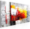 decomonkey Bilder Abstrakt 150x50 cm 1 Teilig Leinwandbilder Bild auf Leinwand Vlies Wandbild Kunstdruck Wanddeko Wand Wohnzimmer Wanddekoration Deko Modern grau rot