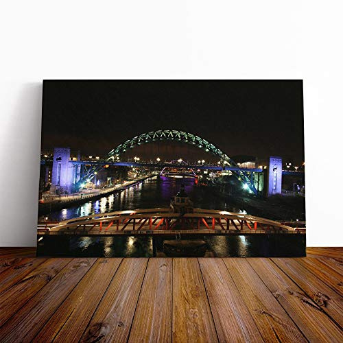 Big Box Art Leinwandbild Tyne Bridge Newcastle auf Leinwand gerahmt und gespannter Rahmen Bild Heimdeko für Küche, Wohnzimmer, Esszimmer, Schlafzimmer, Flur, Mehrfarbig, 30x20 Inch