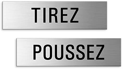 Placa de Puerta – Juego de 2 Placas de Aluminio Cepillado con Aspecto de Acero Inoxidable – 160 x 40 mm – nº 28016-S