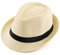 CHIC DIARY Panama Summer Fedora Trilby Straw Sun Hats for Men Women Beach Hat Classic (Beige)