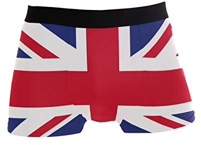 Use7 Union Jack British Flag Men's Underwear Regular Leg Boxer Brief Large