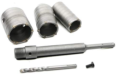 Wall Hole Saw Carbide Steel SDS Plus Shank 35mm 45mm 55mm Drill Bit Set 200mm Connecting Rod Wall Drill Brick Stone Concrete Cement