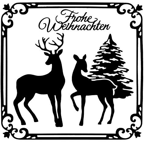 Ideen mit Herz Stanzschablonen, Frohe Weihnachten 4, 4 Stück, passend für gängige Stanzmaschinen | Schablone zum Gestalten von Grußkarten, Einlegern | Weihnachten, Advent, Weihnachtskarten