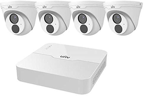 Uniview 4 Channel NVR 2MP HD NVR301-04LB-P4 & 4 x 2MP 2.8mm Turret IP Cameras CCTV KIT (NO HDD)