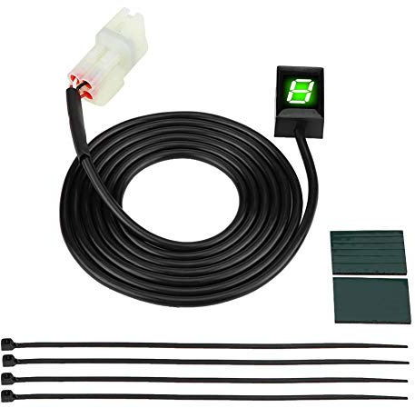 KSTE Motorrad Ganganzeige, Ganganzeige Motorrad ECU Stecker Montage 6 Geschwindigkeits-Digital-Ganganzeige, Schalthebel-Anzeige for Kawasaki.