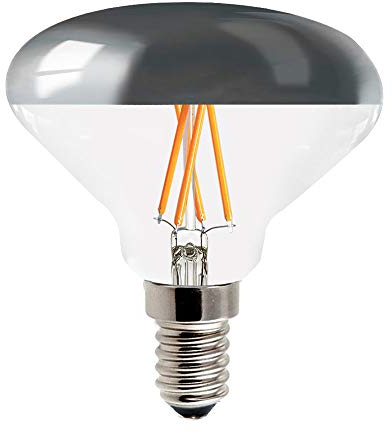 NCC-Licht LED Filament Leuchtmittel R70 Allegra E14 opal 2700K warmweiß (Kopfspiegel mit 2,5 Watt)