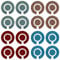 Acclaim Lawn Bowls Identification Stickers Markers Standard 5.5 cm Diameter 4 Full Sets Of 4 Self Adhesive Two Colour Small Check Mixed Colours (D)