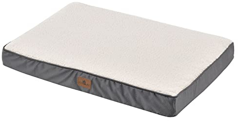 Juskys Hundebett Milow orthopädisch 112x81cm - flauschig & stabil - Bezug abnehmbar & waschbar - Hundekissen Hundematte für große Hunde - Beige