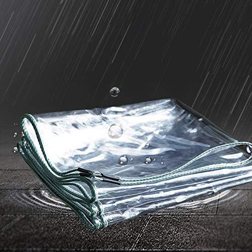 Bâche Transparente Extérieur avec Oeillets | Bâche de Protection Plantes en Plastique PVC | Étanche Bâche Indéchirable pour salon de jardin, Bois, Piscine et Voiture, pour pergola, porche, belvédère