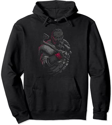 Viking Warrior With Axe - Norse Mythology Pullover Hoodie