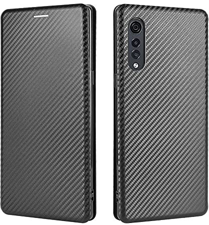 Phone Flip Case Pour étui de velours LG Velvet Fibre de carbone PU et TPU Coque hybride TPU Protection complète Couvercle de boîtes à rabat antichoc pour LG Velvet Couverture arrière du smartphone