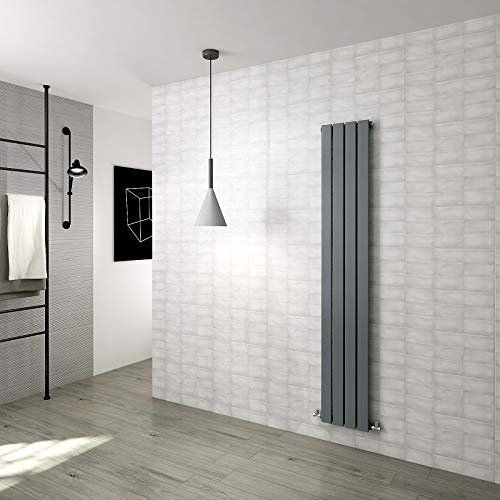 Vertical Radiator Flat Panel Designer Central Heating Anthracite Rads Single 1800x272mm