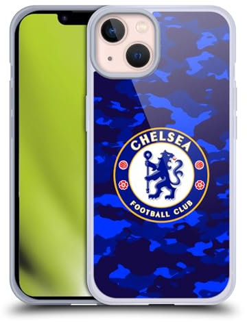 Head Case Designs Offizielle Chelsea Football Club Camouflage Kamm Gelhülle [Militärischer Schutzgrad] Kompatibel Mit Apple iPhone 13 Und Kompatibel Mit MagSafe